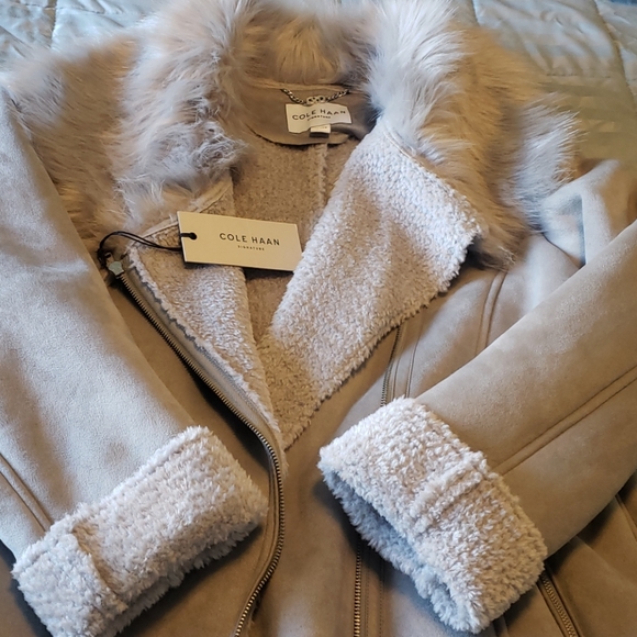 Cole Haan Signature grey sheerling coat - Picture 5 of 9